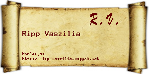 Ripp Vaszilia névjegykártya